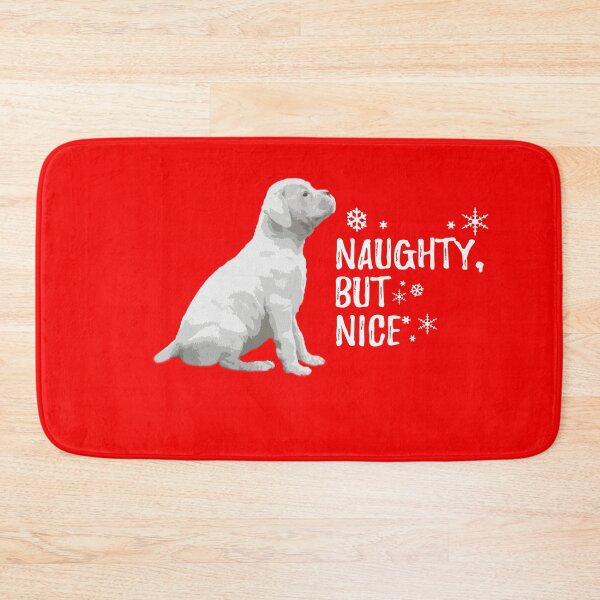 Item preview, Naughty but Nice Christmas, White Boxer Dog designed and sold by 3QuartersToday.