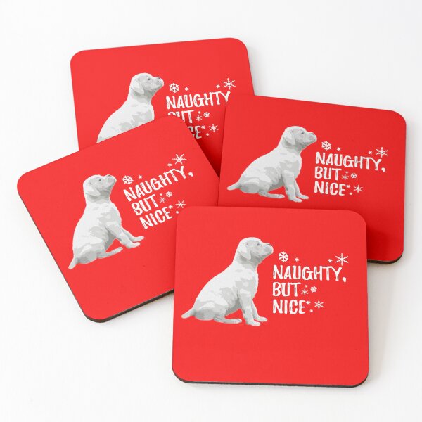 Item preview, Naughty but Nice Christmas, White Boxer Dog designed and sold by 3QuartersToday.