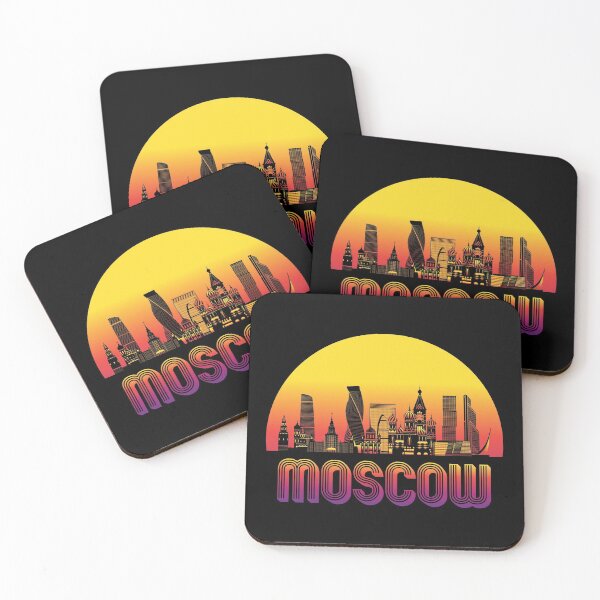 Item preview, Moscow City Skyline with Retro Sunset designed and sold by CoolSilhouettes.