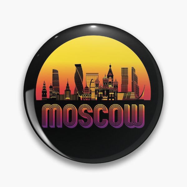 Item preview, Moscow City Skyline with Retro Sunset designed and sold by CoolSilhouettes.
