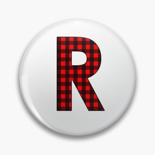 Item preview, The Letter R - Monogram in Red and Black Buffalo Plaid designed and sold by Bumblefuzzies.