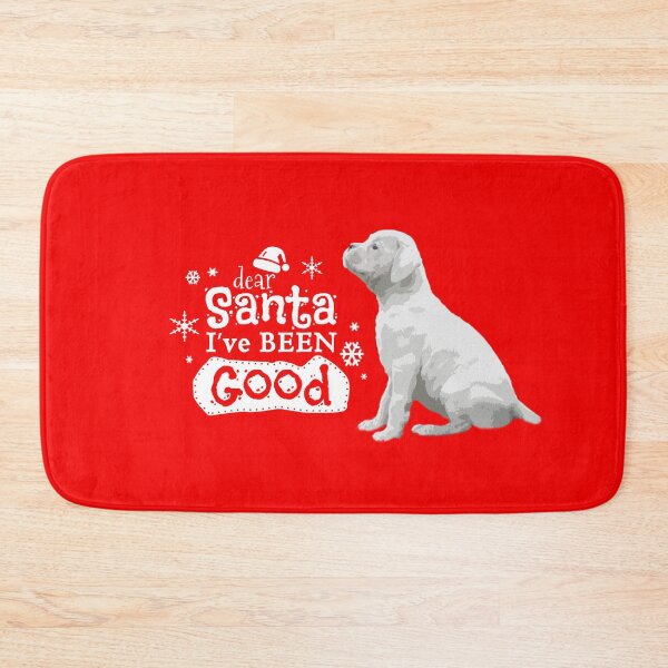 Item preview, Santa I've Been Good, Christmas White Boxer Puppy designed and sold by 3QuartersToday.
