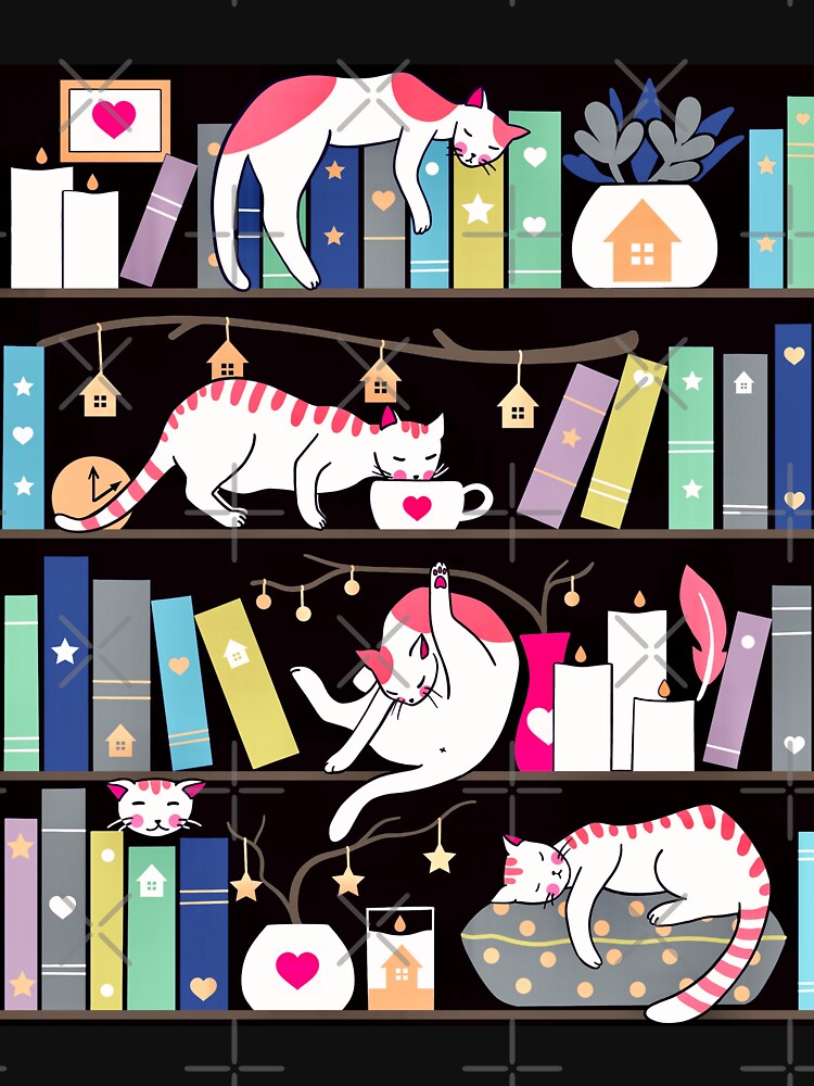 Library cats - winter colour version by Elenanaylor