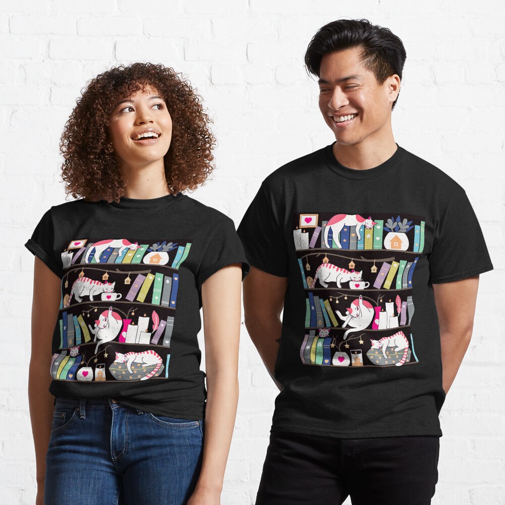 Library cats - winter colour version Classic T-Shirt