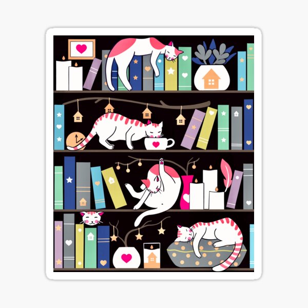 Item preview, Library cats - winter colour version designed and sold by Elenanaylor.