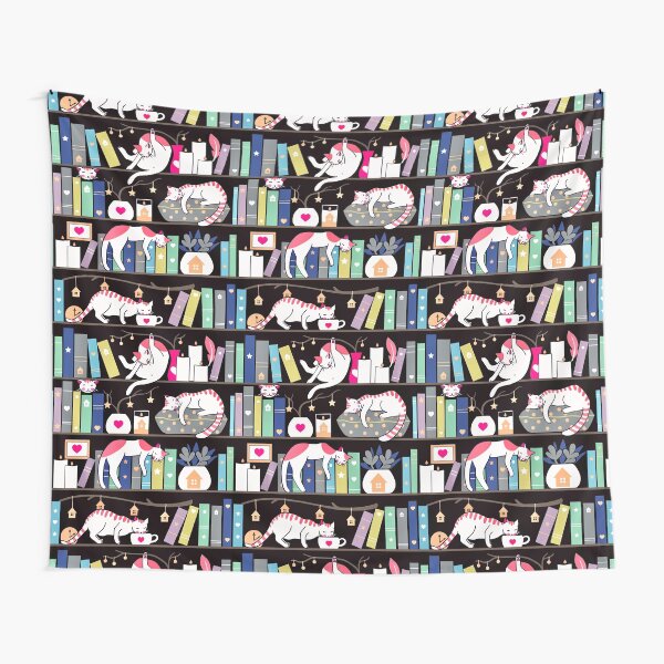 Library cats - winter colour version Tapestry