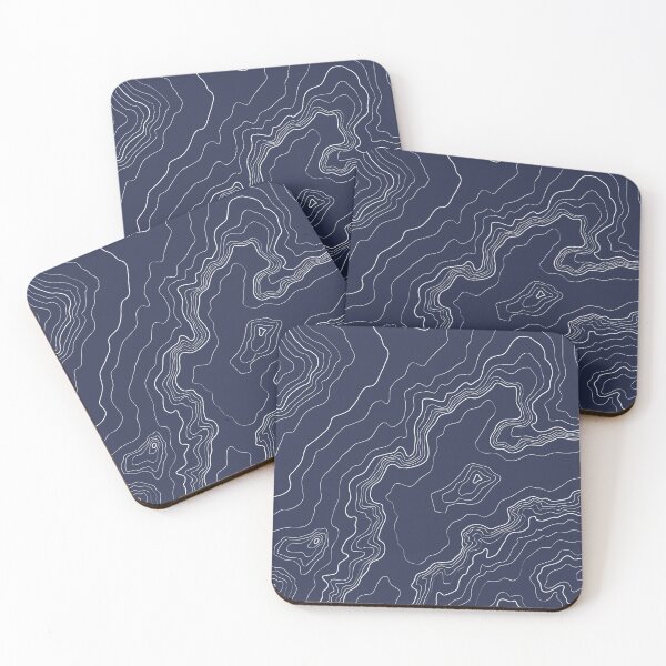 Item preview, Navy blue topography map designed and sold by AlexGolyakov.