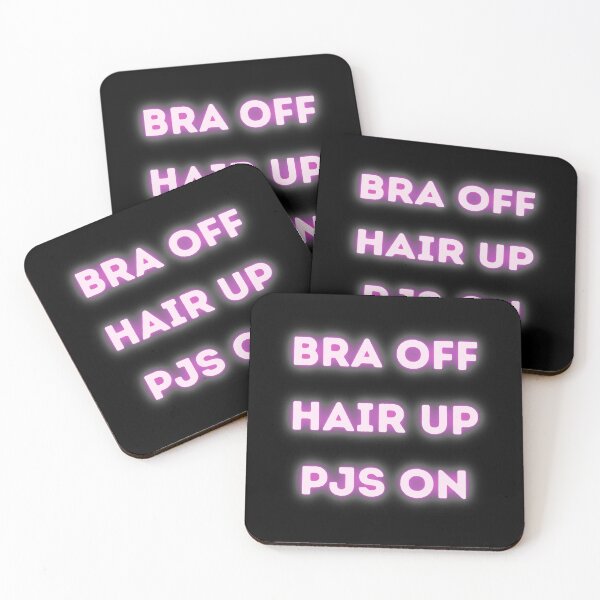 Aperçu de l'œuvre Soutien-gorge sans cheveux UP PJs Pink Text Design créée et vendue par Gramsta.