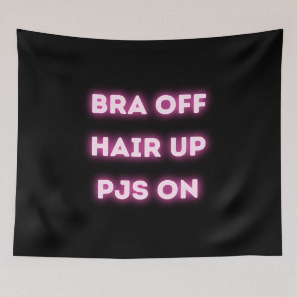 Aperçu de l'œuvre Soutien-gorge sans cheveux UP PJs Pink Text Design créée et vendue par Gramsta.