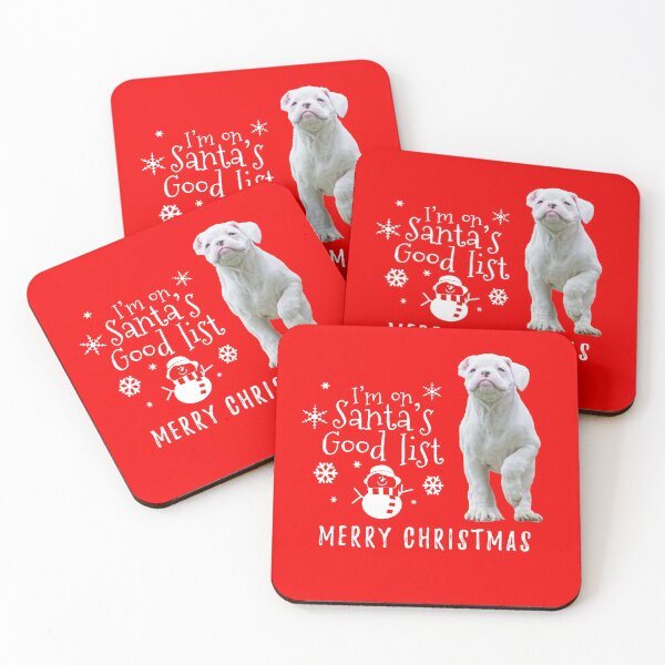 Item preview, Santa's Good List for Christmas, White Boxer Dog designed and sold by 3QuartersToday.