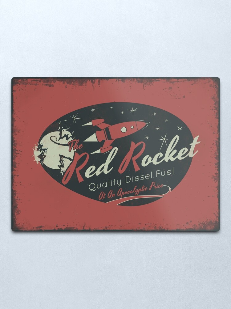 Alternate view of Red Rocket (Distressed) Metal Print