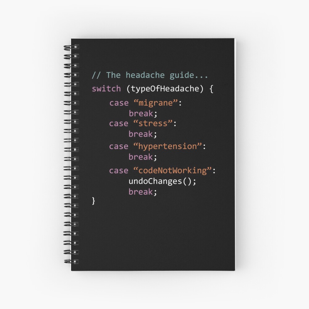 Programmer T-Shirt | The headache guide Spiral Notebook