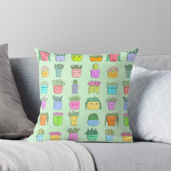 Item preview, Cute succulents and house plants in pots with faces  designed and sold by Whimsicolourart.