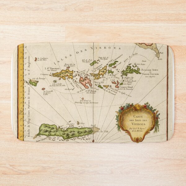 Item preview, Vintage map of the Virgin Islands (1764) designed and sold by BravuraMedia.