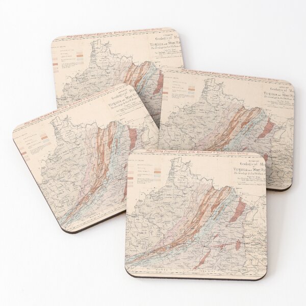 Item preview, Vintage Geological Map of Virginia (1875) designed and sold by BravuraMedia.