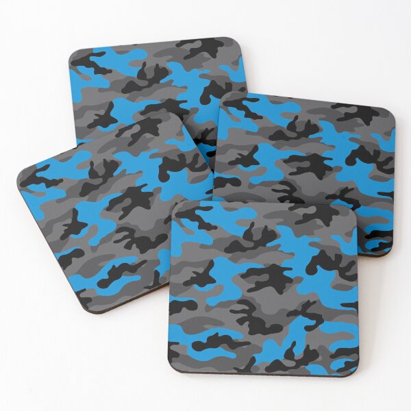 Item preview, Blue Neon and Grey Camo Camouflage Pattern designed and sold by digitalvintage.