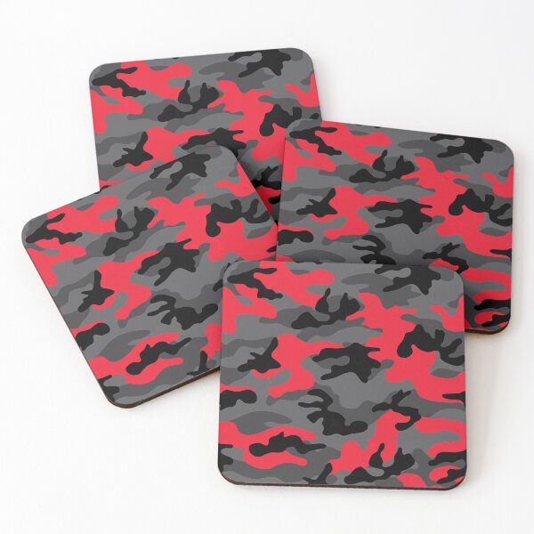 Item preview, Red Neon and Grey Camo Camouflage Pattern designed and sold by digitalvintage.