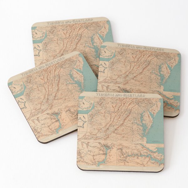 Item preview, Vintage Topographic Map of Virginia (1892) designed and sold by BravuraMedia.