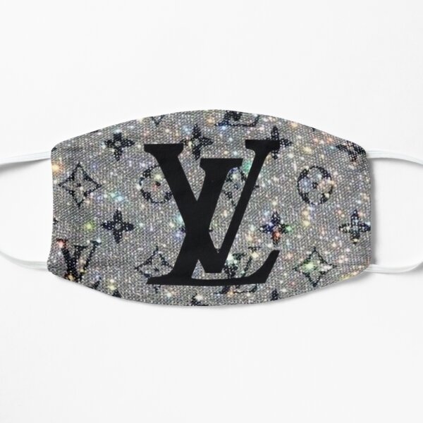Louis V Gray Glitter Mask