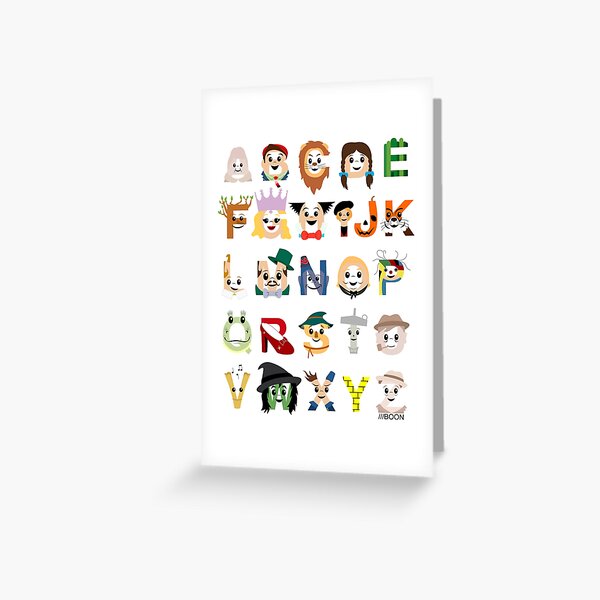 Oz-abet (an Oz Alphabet) Greeting Card