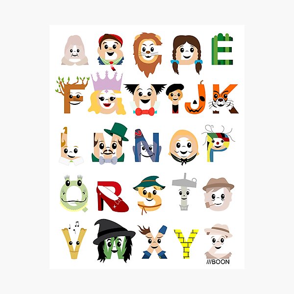 Oz-abet (an Oz Alphabet) Photographic Print