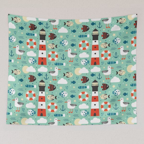 Item preview, Seagulls And Lighthouse Children Pattern designed and sold by Simplulina.