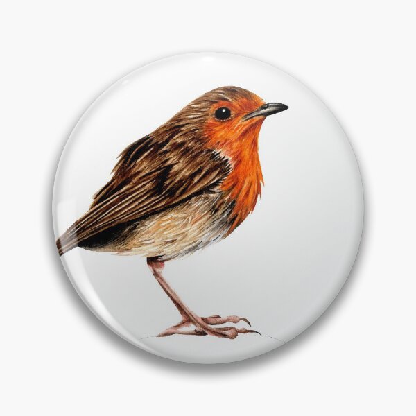 Item preview, European robin ink and watercolour designed and sold by LorenDowding.