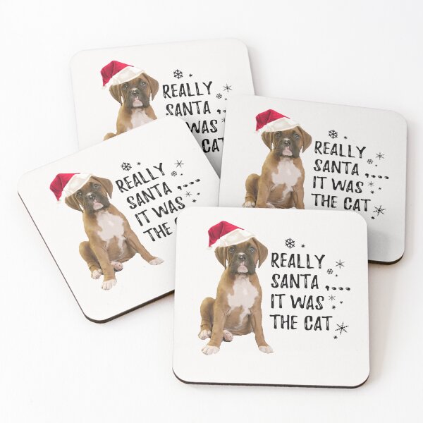 Item preview, Really Santa, it was the Cat,-Funny Boxer Dog Christmas designed and sold by 3QuartersToday.
