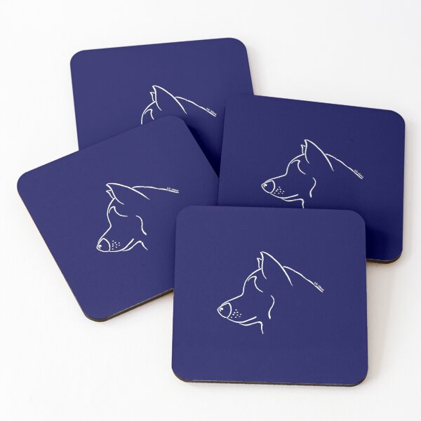 Item preview, Alaskan Malamute silhouette outline white designed and sold by LivHana.