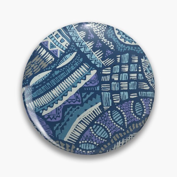 Item preview, Batik Abstract in Blue, Turk, White, and Indigo designed and sold by Leslie Rogers Todder.