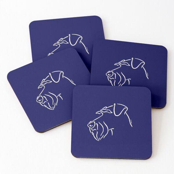 Item preview, Irish terrier silhouette outline white designed and sold by LivHana.