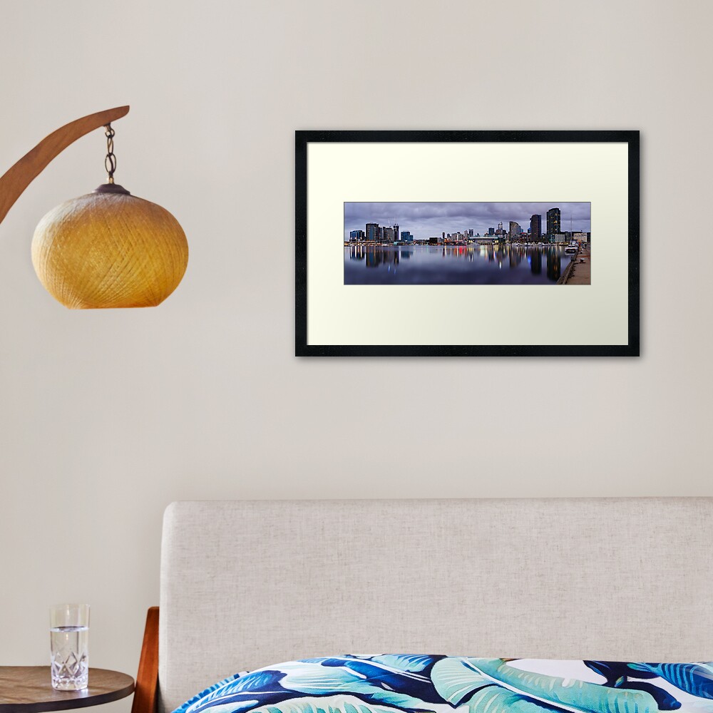 Docklands Evening, Melbourne, Victoria, Australia Framed Art Print