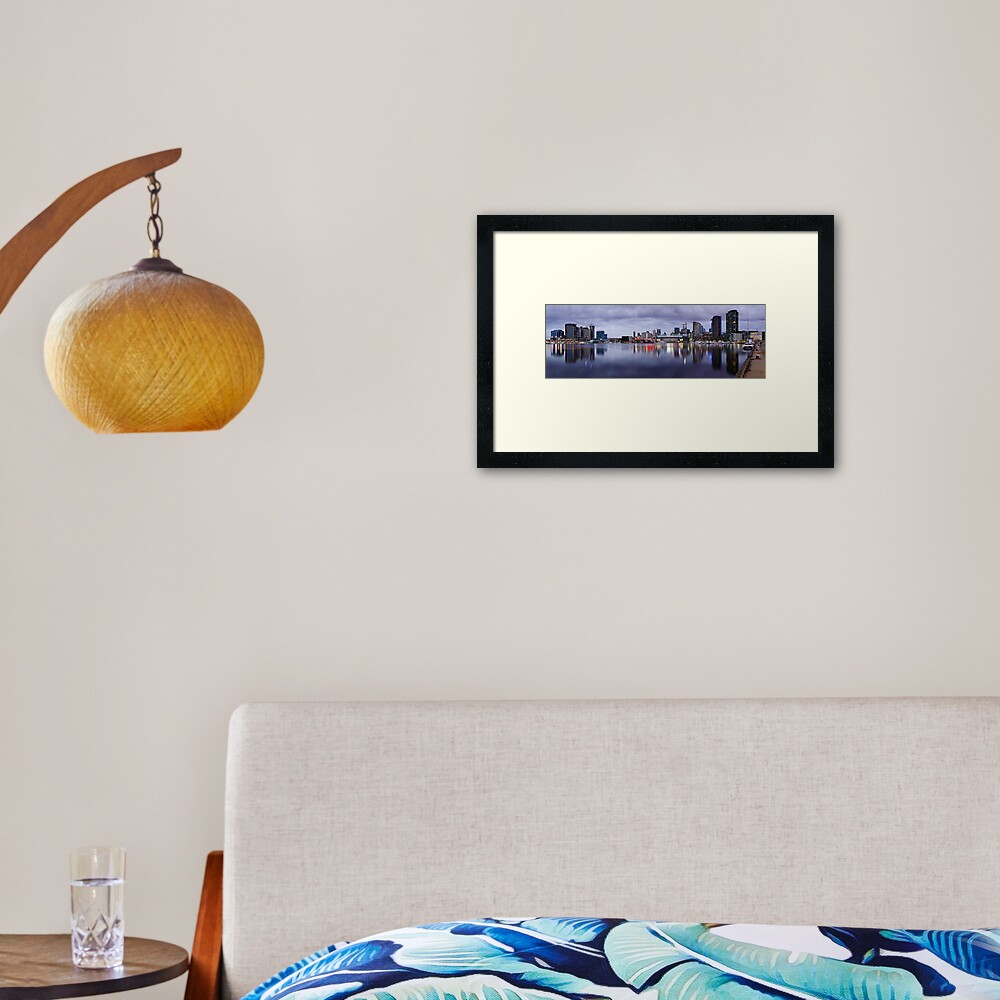 Docklands Evening, Melbourne, Victoria, Australia Framed Art Print