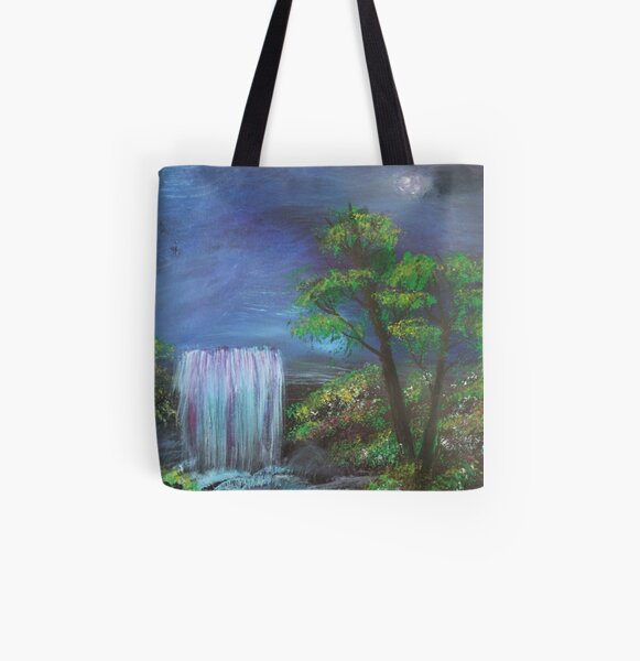 Fantasy Falls Painting All Over Print Tote Bag