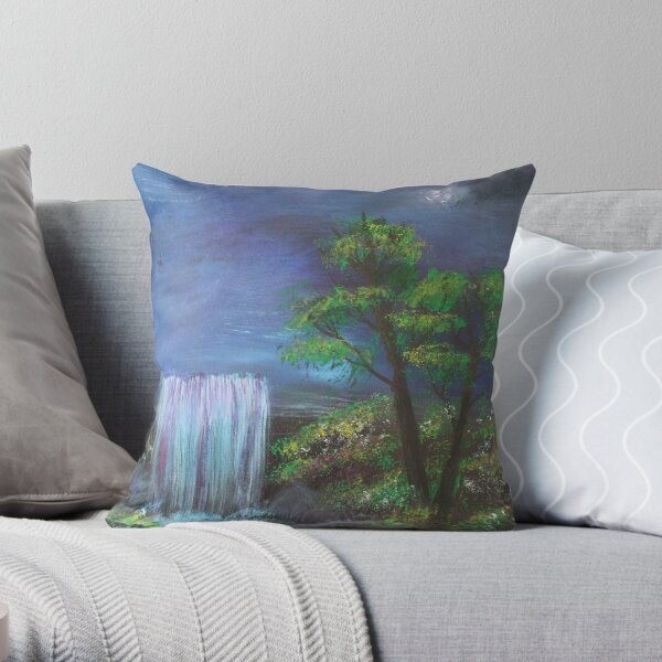 Fantasy Falls Painting Throw Pillow