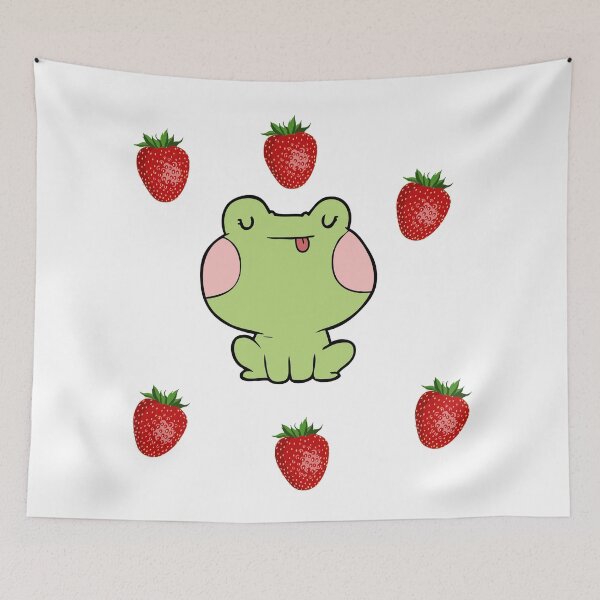 Item preview, Strawberry frog and strawberry Funny green Toad  designed and sold by OneTimeEngineer.