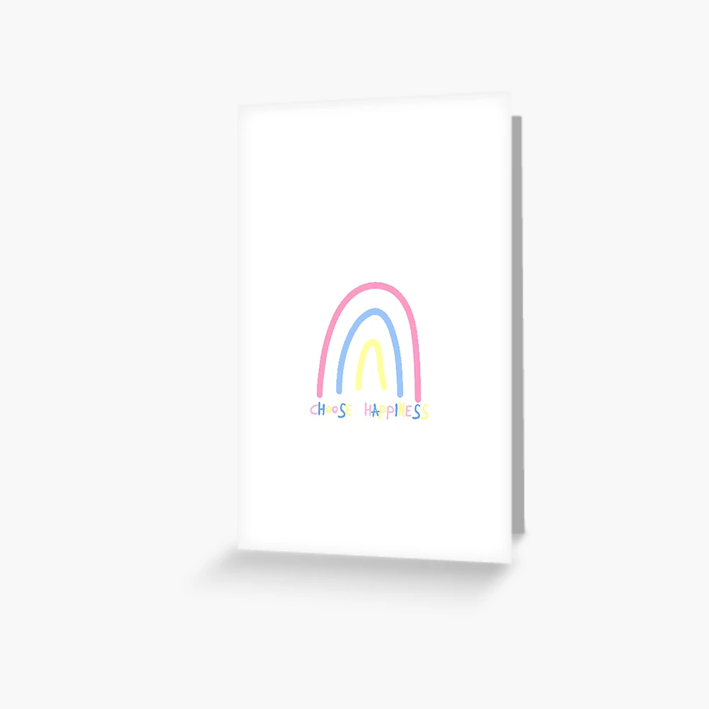 Choose Happiness Pastel 3 Stripe Rainbow