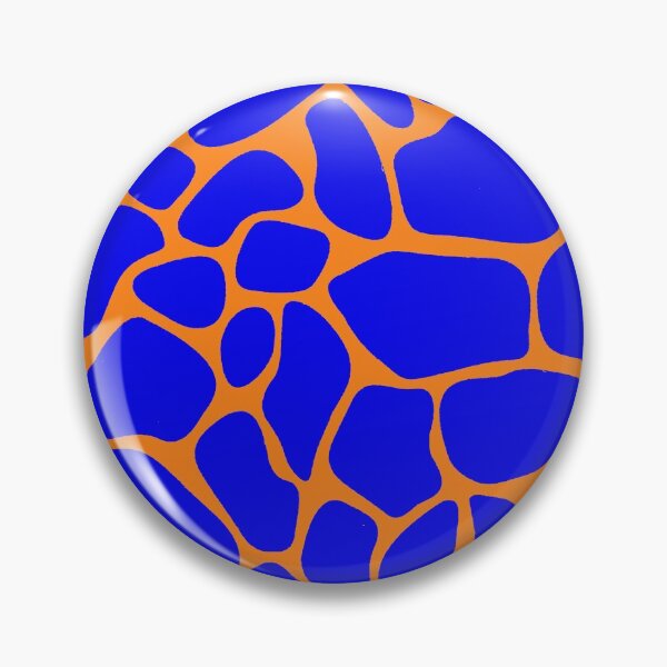 Artikelvorschau, Giraffendruck Blau und Orange entworfen und verkauft von BeastieToyz.