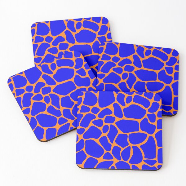 Artikelvorschau, Giraffendruck Blau und Orange entworfen und verkauft von BeastieToyz.