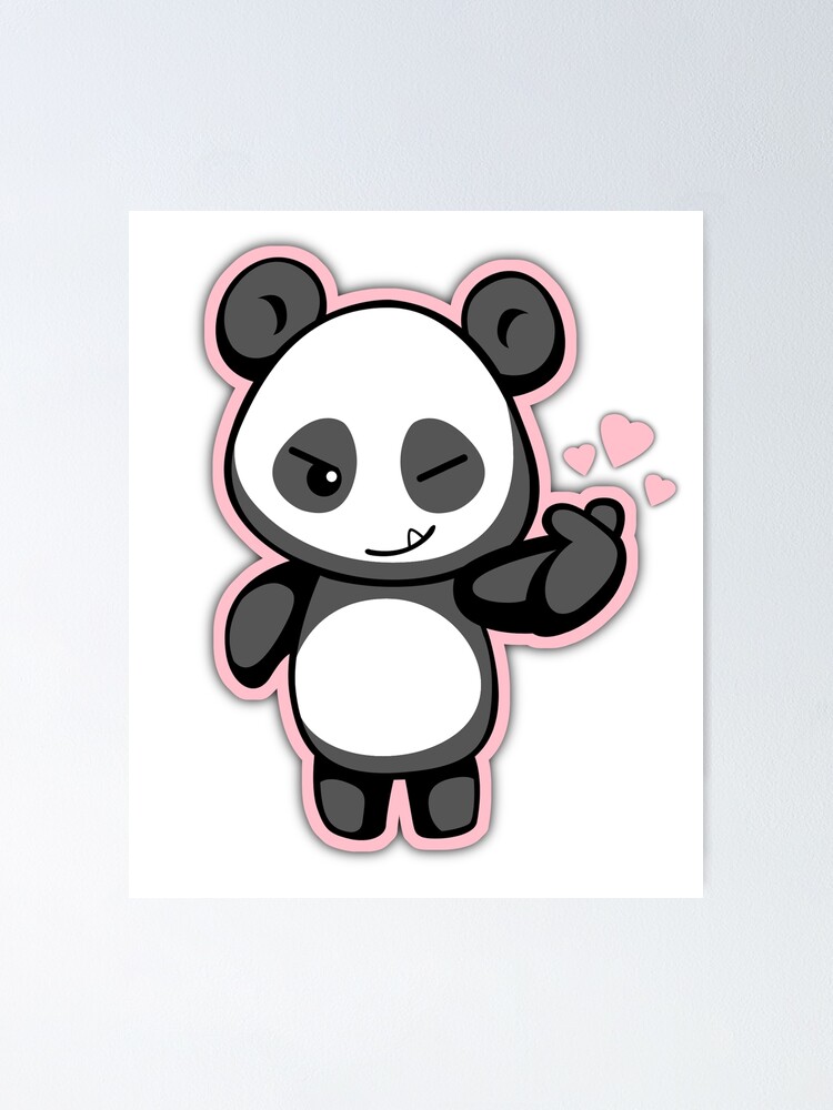 Panda Kawaii Panda with Heart Nose | Poster