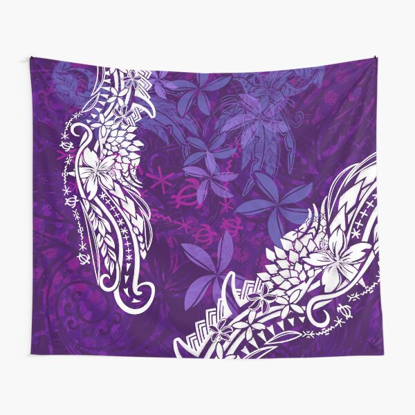 Hawaiian Turtle Kanaka Polynesian Tapestry Purple - Hawaii Tapestry - Hawaiian  Shirt