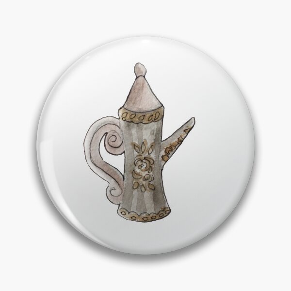 Item preview, Tall Black and Gold Teapot Illustration in Watercolor designed and sold by Regan Ralston.