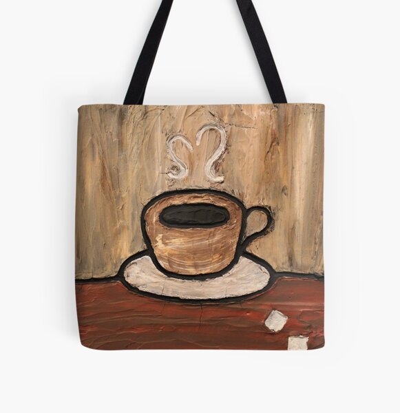 Mixed Media Coffee Cup Painting All Over Print Tote Bag
