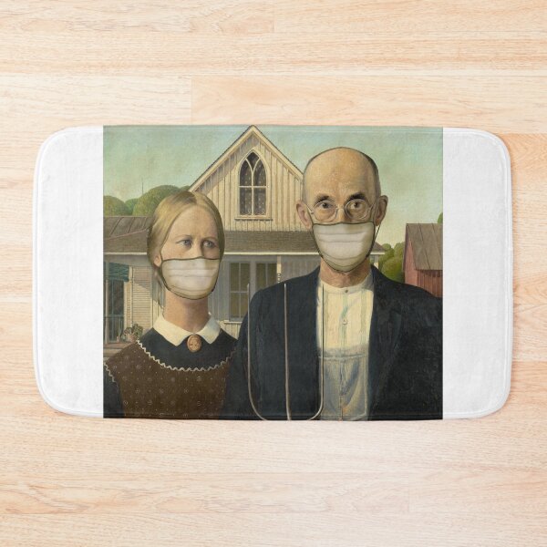Item preview, Famous Painting Parody Masked Farmer and Wife designed and sold by Dibble Dabble Designs.
