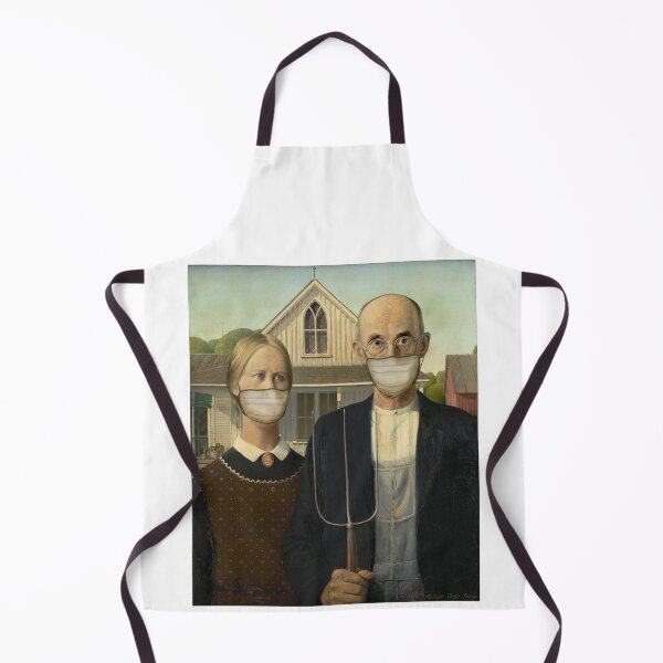 Item preview, Famous Painting Parody Masked Farmer and Wife designed and sold by Dibble Dabble Designs.