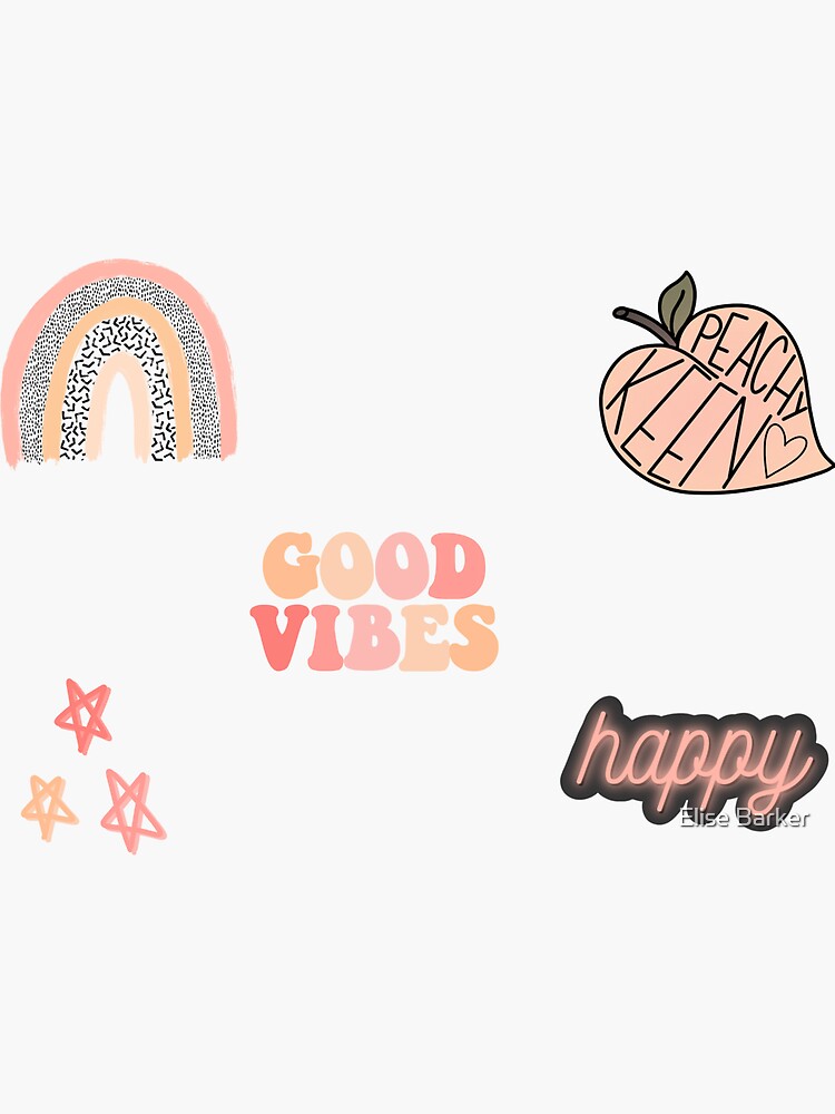 "Peach Aesthetic Sticker Pack" Sticker for Sale by elisebarker | Redbubble