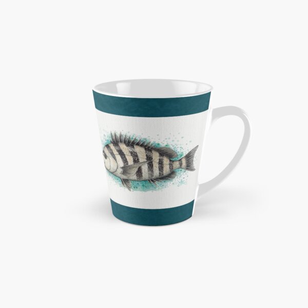 "Sheepshead Splash" by Amber Marine, watercolor fish art, © 2016 Tall Mug