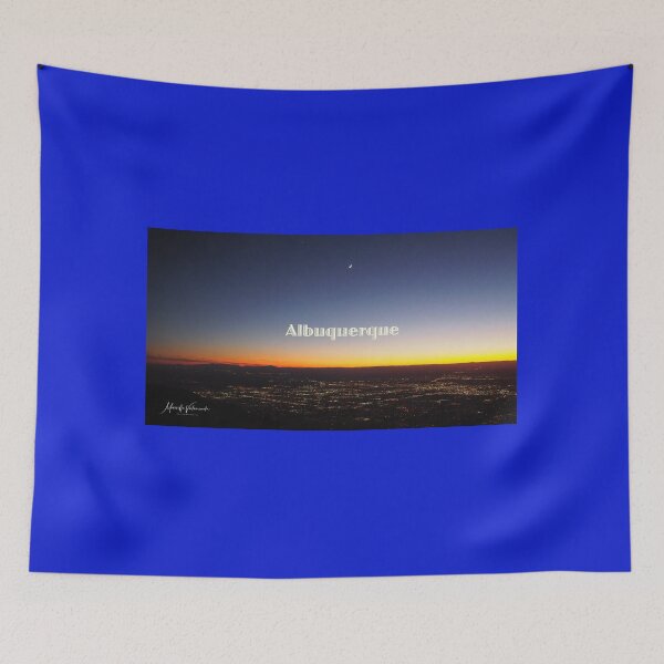 Item preview, Albuquerque at Elevation under a Crescent Moon designed and sold by Marielle Valenzuela.