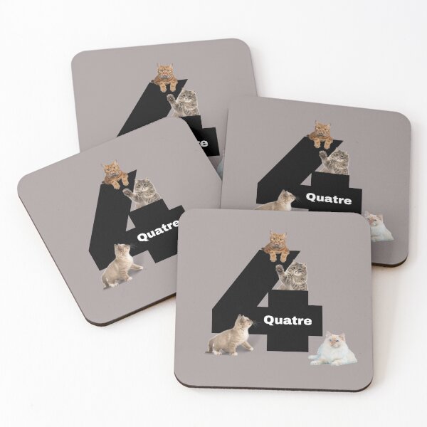 Item preview, Quatre - Francés para cuatro ... Prononced 'Cat' - Juego de palabras en francés designed and sold by DavJen.