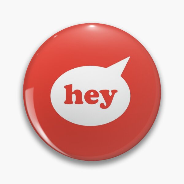 Item preview, Hey - Speech Bubble - White On Red designed and sold by EelPopShop.